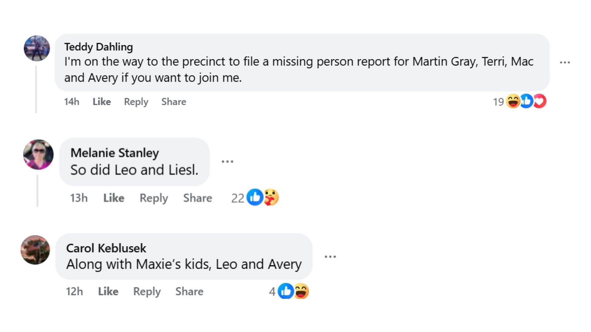 Comments by fans on the post (Image via Facebook/@Marcie Feinberg)